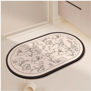 Unbranded (flower shadow oval, 40x60cm15.7x23.6in ) Bathroom floor mat Diatom mud absorben Unbranded (flower shadow oval, 40x60cm15.7x23.6in ) Bathroom floor mat Diatom mud absorben