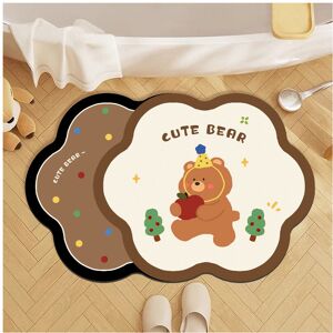 Unbranded (Bear Apple, 40x60cm15.7x23.6in) Cartoon lace soft diatom mud bathroom floor mat Unbranded (Bear Apple, 40x60cm15.7x23.6in) Cartoon lace soft diatom mud bathroom floor mat