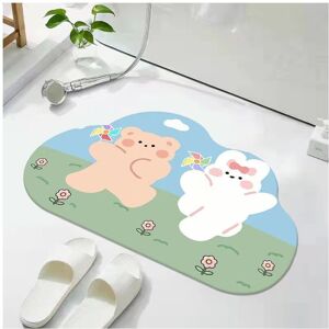 Unbranded (Bear and rabbit, 50x80cm19.7x31.5in60) Cartoon Diatom Mud Cloud Toilet Bathroom Unbranded (Bear and rabbit, 50x80cm19.7x31.5in60) Cartoon Diatom Mud Cloud Toilet Bathroom