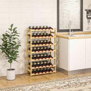 HOMCOM Free Standing Wooden Wine Rack 42 Bottles Holders, Natural HOMCOM Free Standing Wooden Wine Rack 42 Bottles Holders, Natural