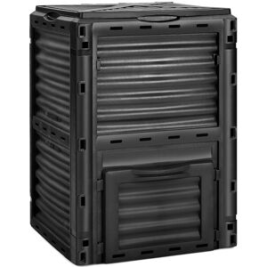 Costway Large Outdoor Compost Bin 300L for Kitchen Waste & Garden Scraps-Black Costway Large Outdoor Compost Bin 300L for Kitchen Waste & Garden Scraps-Black
