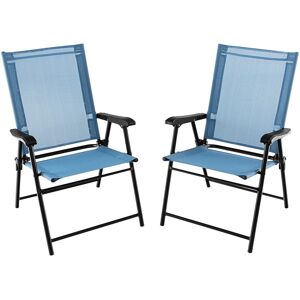 Casart Set of 2 Patio Folding Dining Chairs Outdoor Portable Sling Back Chairs Casart Set of 2 Patio Folding Dining Chairs Outdoor Portable Sling Back Chairs