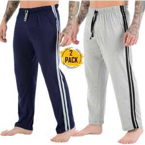 True Face (Navy Grey, XL) 2 Pack Mens Pyjamas Lounge Nightwear Striped Pants True Face (Navy Grey, XL) 2 Pack Mens Pyjamas Lounge Nightwear Striped Pants