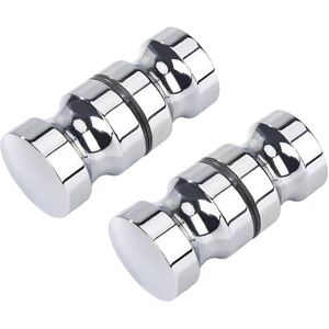 Nes Home Round Chrome Aluminium Shower Door Knob Handle Set Of 2 Nes Home Round Chrome Aluminium Shower Door Knob Handle Set Of 2