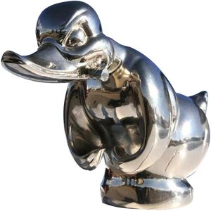 Unbranded Angry Resin Duck Hood Ornament - Bold Black & Silver Car/Motorcycle Decor, 19x19 Unbranded Angry Resin Duck Hood Ornament - Bold Black & Silver Car/Motorcycle Decor, 19x19