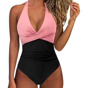 Unbranded (pink & black, M) Womens One-Piece Swimsuit Cross-Back Tie Design Sexy & Stylish Unbranded (pink & black, M) Womens One-Piece Swimsuit Cross-Back Tie Design Sexy & Stylish