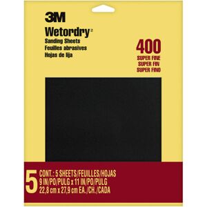 3M Wetordry Sandpaper 9 in. x 11 in. 400 Grit 5 Sheets For Sanding Between C 3M Wetordry Sandpaper 9 in. x 11 in. 400 Grit 5 Sheets For Sanding Between C