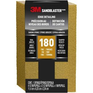 3M SandBlaster Dual Angle Bare Surfaces Sanding Sponge 180 Grit For Wet Or Dry 3M SandBlaster Dual Angle Bare Surfaces Sanding Sponge 180 Grit For Wet Or Dry