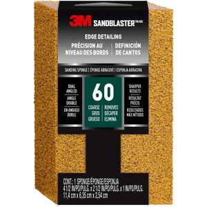 3M SandBlaster Dual Angle Bare Surfaces Sanding Sponge 60 Grit For Wet Or Dry 3M SandBlaster Dual Angle Bare Surfaces Sanding Sponge 60 Grit For Wet Or Dry