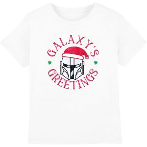 (3-4 Years, White) Star Wars: The Mandalorian Childrens/Kids Galaxy's Greeting T (3-4 Years, White) Star Wars: The Mandalorian Childrens/Kids Galaxy's Greeting T