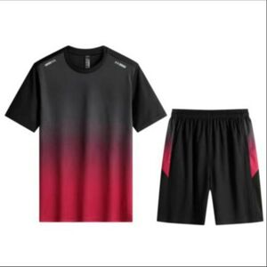 Unbranded (red, M) Men's Quick-Dry Gradient Running T-Shirt and Shorts Two-Piece Set Unbranded (red, M) Men's Quick-Dry Gradient Running T-Shirt and Shorts Two-Piece Set