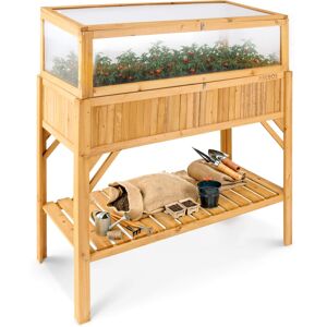AREBOS Raised Bed with Cold Frame & Storage - 119x53x124 cm, Indoor/Outdoor, Bac AREBOS Raised Bed with Cold Frame & Storage - 119x53x124 cm, Indoor/Outdoor, Bac