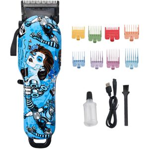 Unbranded (USB model, Gradient blue) Rechargeable graffiti haircutter retro oil head push Unbranded (USB model, Gradient blue) Rechargeable graffiti haircutter retro oil head push