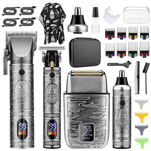 Unbranded (740 Gun gray) Mother and child haircutter set LCD digital display electric hair Unbranded (740 Gun gray) Mother and child haircutter set LCD digital display electric hair
