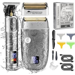 Unbranded (962 Gun gray) Mother and child haircutter set LCD digital display electric hair Unbranded (962 Gun gray) Mother and child haircutter set LCD digital display electric hair