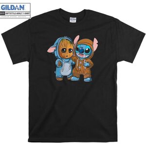 Gildan (L) Groot and Stitch Friends Funny T-shirt Gildan (L) Groot and Stitch Friends Funny T-shirt