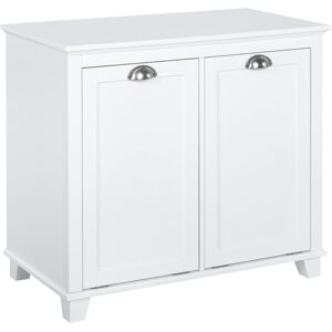 HOMCOM Dual Tilt out Laundry Hamper Cabinet Bathroom Storage Cabinet with 2-Com HOMCOM Dual Tilt out Laundry Hamper Cabinet Bathroom Storage Cabinet with 2-Com