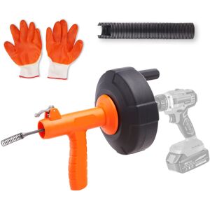 VEVOR Drain Auger 25Ft Plumbing Snake Auto Feed Plumbers Snake with Drill Atta VEVOR Drain Auger 25Ft Plumbing Snake Auto Feed Plumbers Snake with Drill Atta