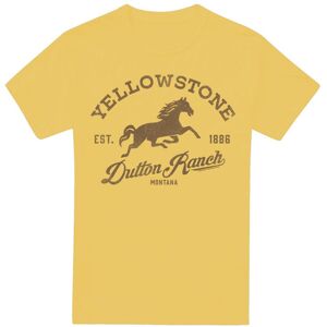 (XL, Banana Yellow) Yellowstone Mens Dutton Ranch Horse T-Shirt (XL, Banana Yellow) Yellowstone Mens Dutton Ranch Horse T-Shirt