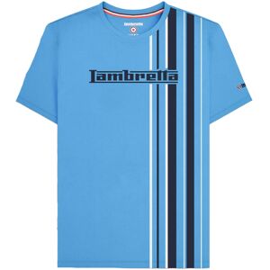 (3XL, Azure Blue) Lambretta Mens SS25 Racing Stripe T-Shirt (3XL, Azure Blue) Lambretta Mens SS25 Racing Stripe T-Shirt
