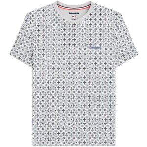 (L, White/Smoke Blue) Lambretta Mens SS25 Geometric T-Shirt (L, White/Smoke Blue) Lambretta Mens SS25 Geometric T-Shirt