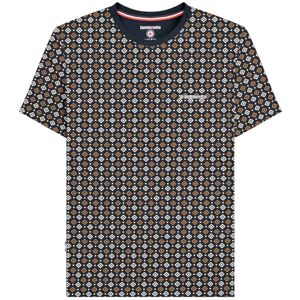 (L, Navy/Tobacco) Lambretta Mens SS25 Geometric T-Shirt (L, Navy/Tobacco) Lambretta Mens SS25 Geometric T-Shirt