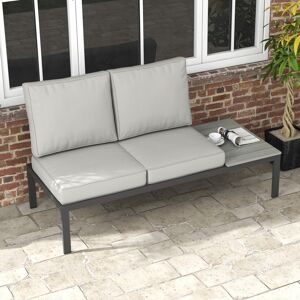 Outsunny 2 Seater Outdoor Seat Cushion with Back, for Garden, Light Grey Outsunny 2 Seater Outdoor Seat Cushion with Back, for Garden, Light Grey