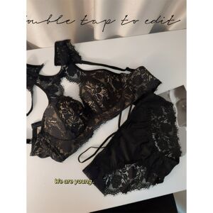 Unbranded (Black suit, 38/85AB) Sexy lace halter neck with chest pad underwear for women's Unbranded (Black suit, 38/85AB) Sexy lace halter neck with chest pad underwear for women's