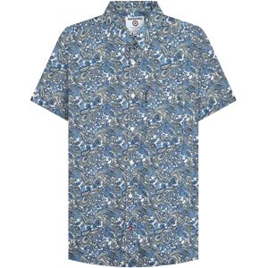 (L, White/Blue) Lambretta Mens SS25 Paisley Shirt (L, White/Blue) Lambretta Mens SS25 Paisley Shirt