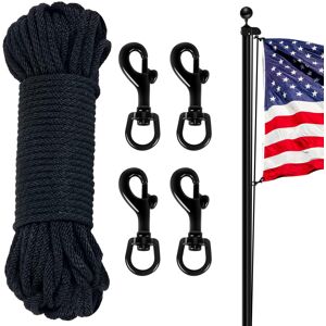NQ Flag Pole Rope Line Kit50FT x 14 Diameter Nylon Flag Pole Halyard Rope with 4 NQ Flag Pole Rope Line Kit50FT x 14 Diameter Nylon Flag Pole Halyard Rope with 4