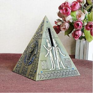 Unbranded (13cm, Bronze) Egyptian Pyramid Piggy Bank Metal Vintage Coin Bank Tabletop Art Unbranded (13cm, Bronze) Egyptian Pyramid Piggy Bank Metal Vintage Coin Bank Tabletop Art
