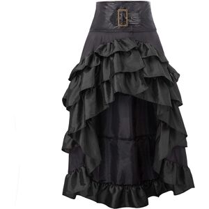 Unbranded (Black, XL) High Vintage Women Waist Tiered Skirt Asymmetrical Hemline Ruffle Su Unbranded (Black, XL) High Vintage Women Waist Tiered Skirt Asymmetrical Hemline Ruffle Su