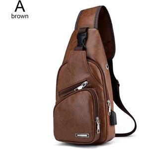 Unbranded Men's Usb Charging Sport Sling Anti-theft Shoulder Sling Packs Bag Leather Fanny Unbranded Men's Usb Charging Sport Sling Anti-theft Shoulder Sling Packs Bag Leather Fanny