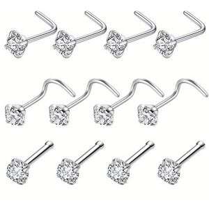 Unbranded 12pcs Set 20 Gauge Nose Rings Nose Piercings Hoop Nose Rings For Women Men Stain Unbranded 12pcs Set 20 Gauge Nose Rings Nose Piercings Hoop Nose Rings For Women Men Stain