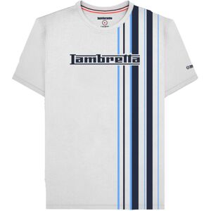 (4XL, White/Navy/Azure) Lambretta Mens SS25 Racing Stripe T-Shirt (4XL, White/Navy/Azure) Lambretta Mens SS25 Racing Stripe T-Shirt