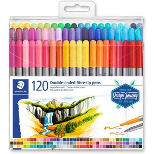 STAEDTLER 3200 TB120 Design Journey Double-Ended Fibre-Tip Pens with Thin & Wide STAEDTLER 3200 TB120 Design Journey Double-Ended Fibre-Tip Pens with Thin & Wide