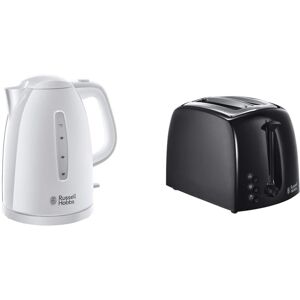Russell Hobbs 21270 Textures Plastic Kettle, 1.7 Litre, 3000 W, White & 21641 Te Russell Hobbs 21270 Textures Plastic Kettle, 1.7 Litre, 3000 W, White & 21641 Te