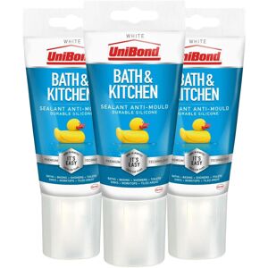 Unibond Silicone Sealant Anti-Mould & Waterproof for Kitchen & Bathroom, 147g 3 Unibond Silicone Sealant Anti-Mould & Waterproof for Kitchen & Bathroom, 147g 3