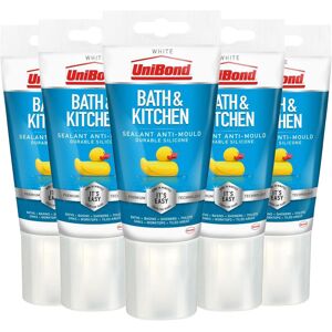 Unibond Silicone Sealant Anti-Mould & Waterproof for Kitchen & Bathroom, 147g 5 Unibond Silicone Sealant Anti-Mould & Waterproof for Kitchen & Bathroom, 147g 5