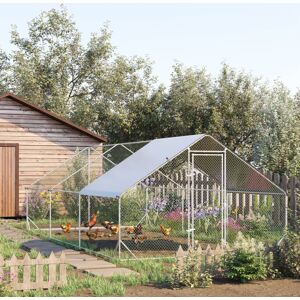 PawHut Walk In Chicken Run Large Galvanised Chicken Coop w/ Cover 6 x 3 x 2m PawHut Walk In Chicken Run Large Galvanised Chicken Coop w/ Cover 6 x 3 x 2m