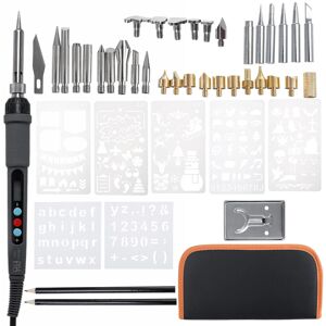 GreenZech (EU Plug) 42Pcs 60W Wood Burning Pen Tool Soldering Stencil Iron Craft LCD Pyrog GreenZech (EU Plug) 42Pcs 60W Wood Burning Pen Tool Soldering Stencil Iron Craft LCD Pyrog