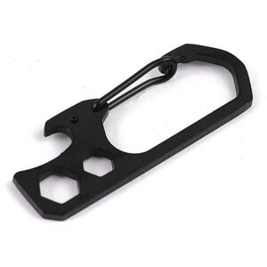 GreenZech (Black) Stainless Steel Key Ring Carabiner Hook EDC Bottle Opener Hexagon Wrench GreenZech (Black) Stainless Steel Key Ring Carabiner Hook EDC Bottle Opener Hexagon Wrench