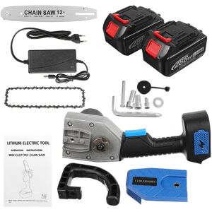 GreenZech (Two Batteries, Plastic Box) 12" Cordless Electric Chain Saw One-Hand Saw Woodwo GreenZech (Two Batteries, Plastic Box) 12" Cordless Electric Chain Saw One-Hand Saw Woodwo