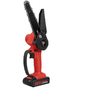 GreenZech (Red, Two Batteries) 6 Inch 88VF Cordless Electric Chain Saw One-Hand Saw LED Wo GreenZech (Red, Two Batteries) 6 Inch 88VF Cordless Electric Chain Saw One-Hand Saw LED Wo