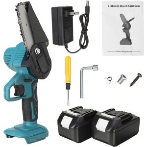 GreenZech (Blue, Two 5-Cells Batteries) 21V 4/6 Inch Cordless Electric Chain Saw One-Hand GreenZech (Blue, Two 5-Cells Batteries) 21V 4/6 Inch Cordless Electric Chain Saw One-Hand