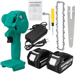 GreenZech (Two Batteries, US Plug) 6 Inch Portable Electric Chain Saw Pruning Saw Recharge GreenZech (Two Batteries, US Plug) 6 Inch Portable Electric Chain Saw Pruning Saw Recharge