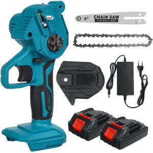 GreenZech (Two Batteries, EU Plug) 6 Inch Electric Chain Saw Portable Chainsaws Cutter Woo GreenZech (Two Batteries, EU Plug) 6 Inch Electric Chain Saw Portable Chainsaws Cutter Woo