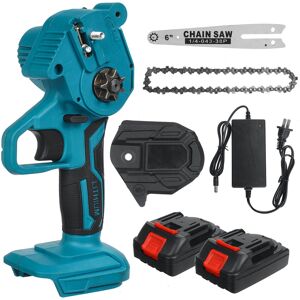 GreenZech (Two Batteries, US Plug) 6 Inch Electric Chain Saw Portable Chainsaws Cutter Woo GreenZech (Two Batteries, US Plug) 6 Inch Electric Chain Saw Portable Chainsaws Cutter Woo