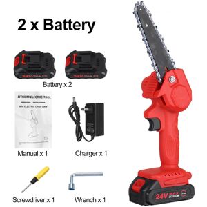 GreenZech (Two Batteries, US Plug) 24V Cordless Electric Chain Saws 6Inch Protable Chainsa GreenZech (Two Batteries, US Plug) 24V Cordless Electric Chain Saws 6Inch Protable Chainsa