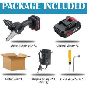 GreenZech (One Battery, US Plug) Upgrade 4in 88VF 1500W 2500mAh Mini Electric Chain Saw Ba GreenZech (One Battery, US Plug) Upgrade 4in 88VF 1500W 2500mAh Mini Electric Chain Saw Ba